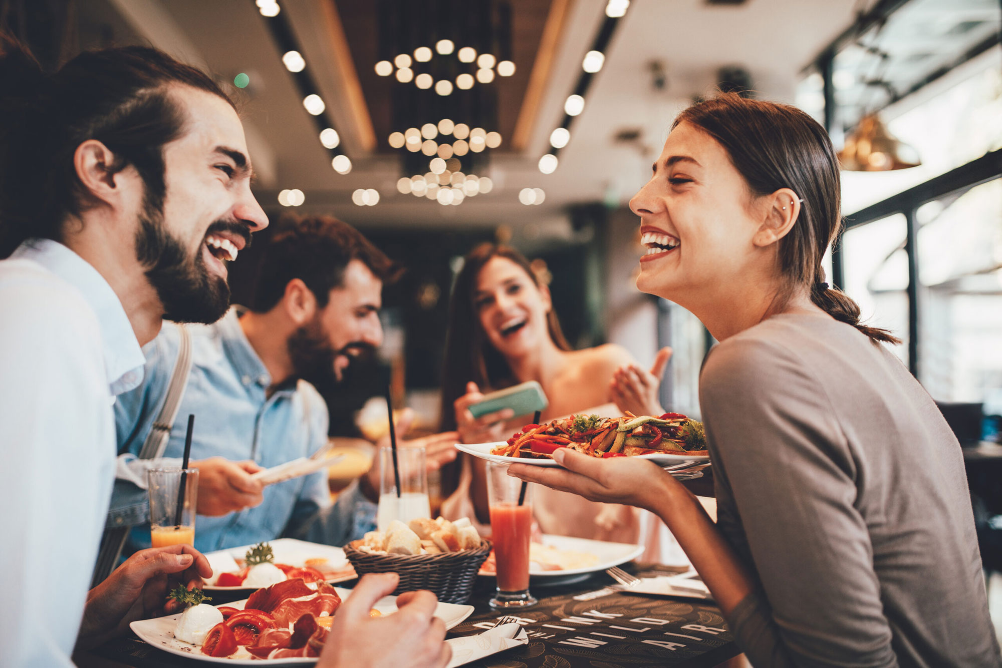 People eating together